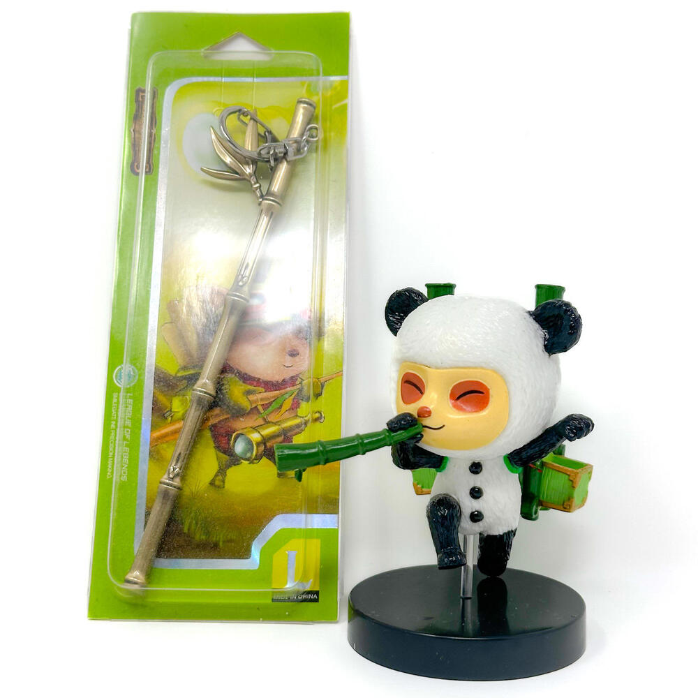 League of Legends Teemo Lot Metal Blow Dart keychain and Panda Outfit Figure